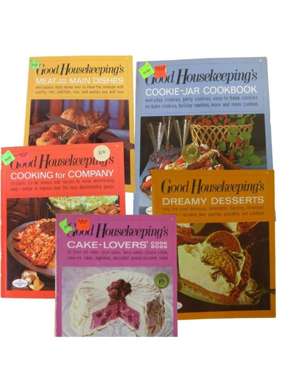 Lot of 5 Good Housekeeping Cookbooks Cookie Jar Cake Desserts Company and Meat